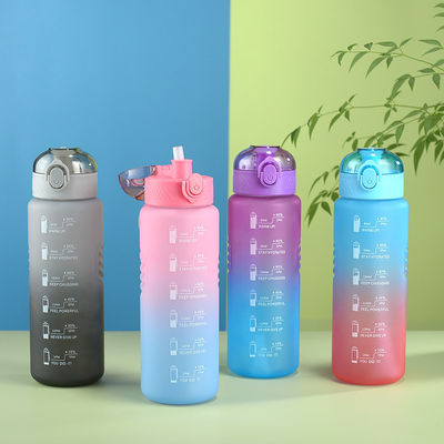32oz 1000ml Motivations-Sport-Wasserflasche mit Fluss Flip Top Lecksicherung Deckel Portable