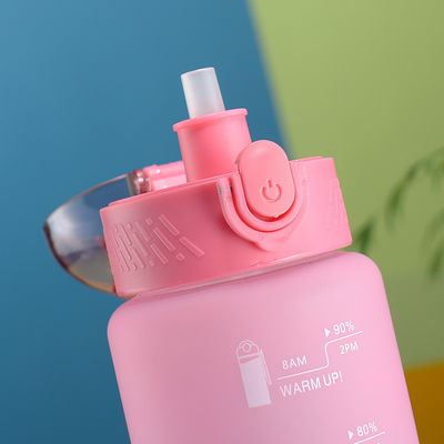 Probe 1L Plastik BPA-freie Sport-Gymnastik-Wasserflasche mit Zeitmarker und Stroh