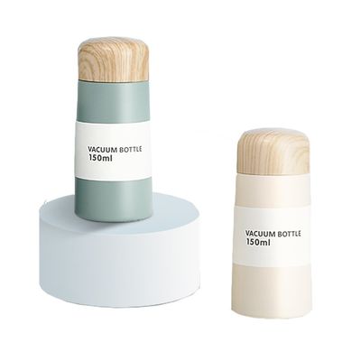 304 Edelstahl Tumbler Vakuum Flasche Mini-Wasserflasche Tasse mit kundenspezifischer Farbe Holz Getreide Deckel