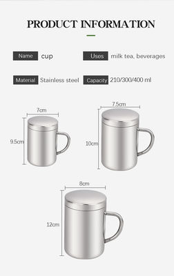 Anpassbare Wasserflasche aus Edelstahl 304 mit Griff und Deckel 210 ml/300 ml/400 ml Direkt