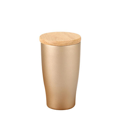 Vakuumisolierte Kaffeetasse aus Edelstahl 350ml BPA-freier Doppelwandbecher mit Bambusdeckel