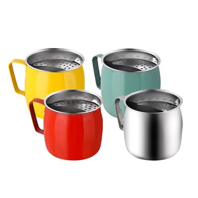 Direkte Lieferung 304 Edelstahl Teetasse Portable Food Grade Becher mit Halbmondfilter