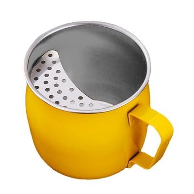 Direkte Lieferung 304 Edelstahl Teetasse Portable Food Grade Becher mit Halbmondfilter