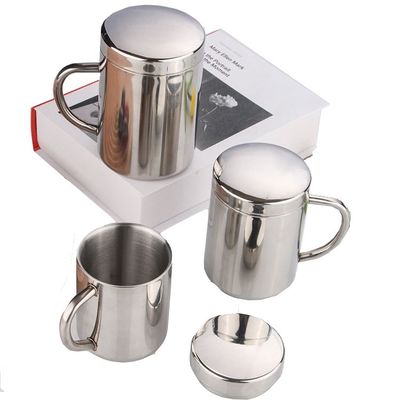 304 Edelstahl Kaffeebecher Umweltschonender Reiseglas Trinkbecher mit HANDGREIP