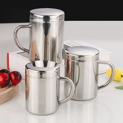 304 Edelstahl Kaffeebecher Umweltschonender Reiseglas Trinkbecher mit HANDGREIP