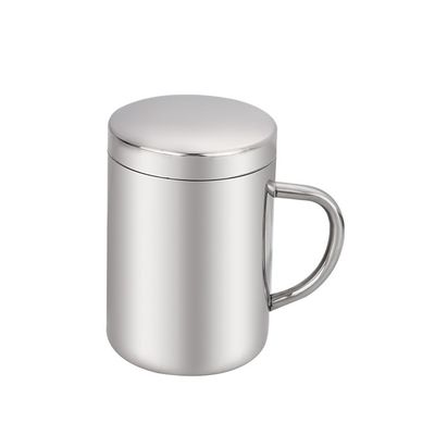 SUS 304 aus Edelstahl Doppelwand Kaffee-Tee-Camping-Tasse mit Deckel Nachhaltige Reise