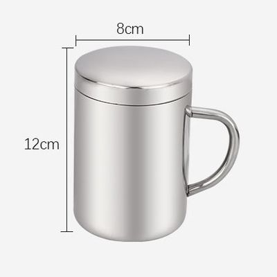 SUS 304 aus Edelstahl Doppelwand Kaffee-Tee-Camping-Tasse mit Deckel Nachhaltige Reise