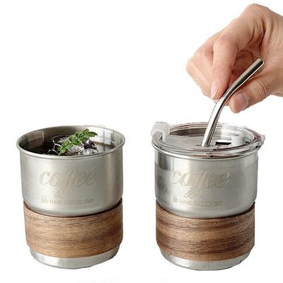 Edelstahl-Tee-Kaffee-Tasse mit individuell gedrucktem Logo und anti-brennenden Hülsen