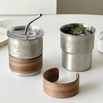 Edelstahl-Tee-Kaffee-Tasse mit individuell gedrucktem Logo und anti-brennenden Hülsen