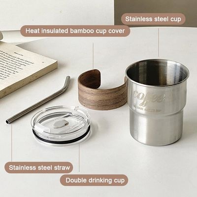 Edelstahl-Tee-Kaffee-Tasse mit individuell gedrucktem Logo und anti-brennenden Hülsen