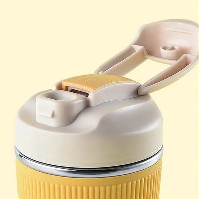 Portable Design Style 350ML 480ML Doppelwand Kaffeetasse aus Edelstahl mit Stroh