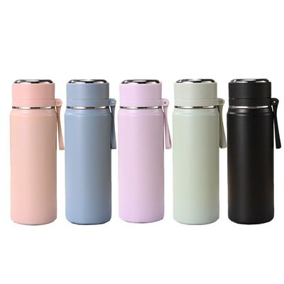 Vakuum 500 ml 600 ml Doppelwand-Sportflasche aus Edelstahl mit Deckel