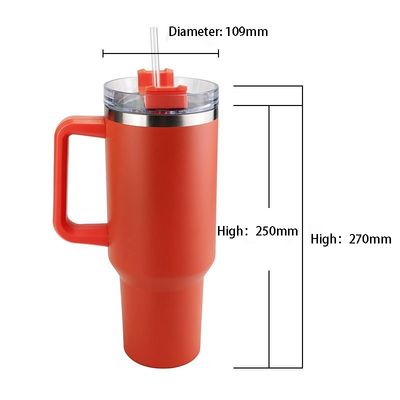 Klassischer Design Stil 40oz Edelstahl Outdoor Tumbler mit Griff und Stroh für OEM