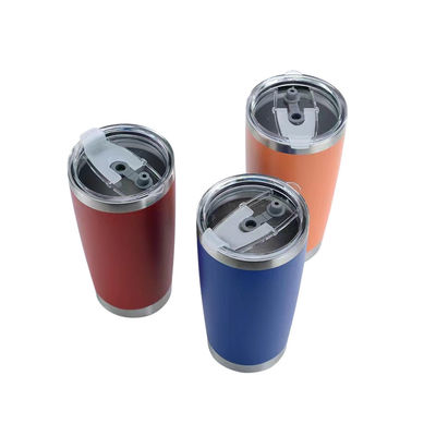 Pulverbeschichteter Tumbler 20oz Edelstahl Doppelwand Kaffeebecher mit Deckel