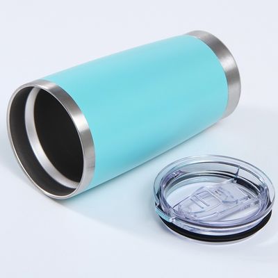 Pulverbeschichteter Tumbler 20oz Edelstahl Doppelwand Kaffeebecher mit Deckel