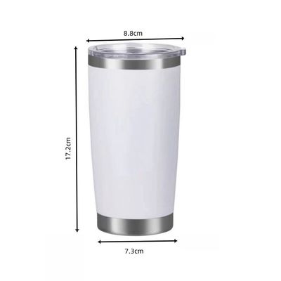 Pulverbeschichteter Tumbler 20oz Edelstahl Doppelwand Kaffeebecher mit Deckel