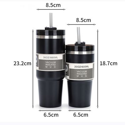 20oz/30oz Kapazität Vakuum Isolierte Edelstahl Wasserflasche mit Stroh enthalten