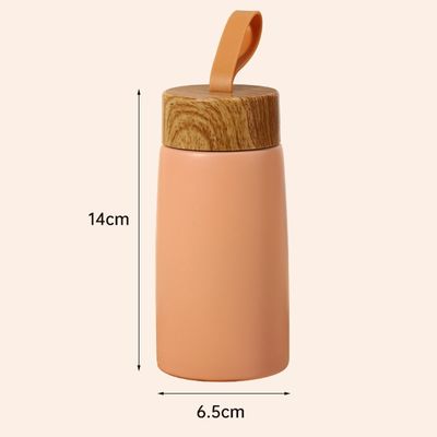 Muster 280ML Holzkorn-Edelstahl-Tasse für benutzerdefiniertes Logo Kinder Sport-Wasserflasche