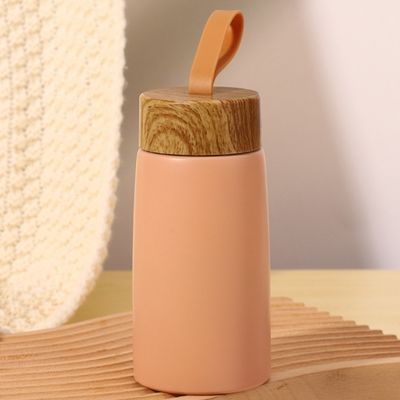 Vakuumflaschen Thermosen Kleinkapazität Isolierte Tasse mit kreativem Holzkorndesign