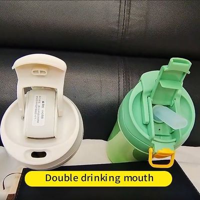 15oz Vakuum-Büro-Wasserflasche Doppelwand Isolierte Reise-Kaffee-Tasse mit Silikon-Deckel