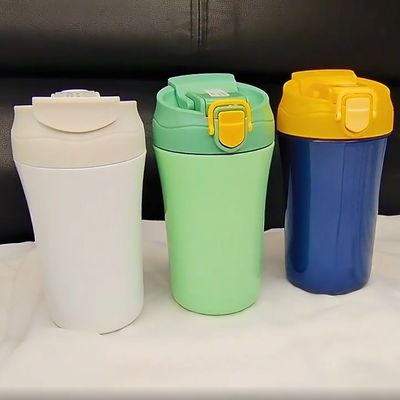 15oz Vakuum-Büro-Wasserflasche Doppelwand Isolierte Reise-Kaffee-Tasse mit Silikon-Deckel