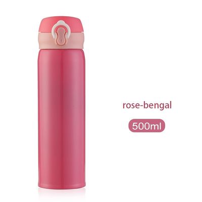 500 ml Edelstahl-Sprung-Vakuum-Wasserflasche mit fester Farbe und Probe bereitgestellt