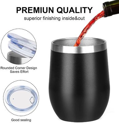 Campingveranstaltung 12oz Edelstahl Isolierter Ei-Mug mit PP-Lebensmitteldeckel