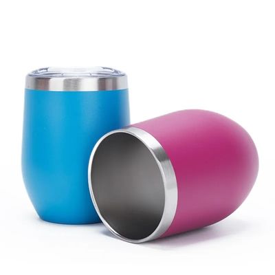 12oz Edelstahl-Kaffee-Tasse Ei-Form Tumbler mit PP Food Grade Deckel