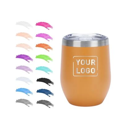 12oz Edelstahl-Kaffee-Tasse Ei-Form Tumbler mit PP Food Grade Deckel