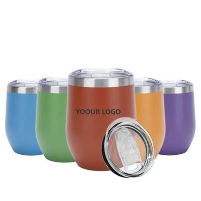 12oz Doppelwand-Edelstahl-Reise-Kaffeebecher Isolierter Vakuum-Ei-Mug-Wein-Tumbler