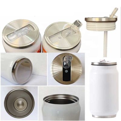 12oz 17oz Doppelwand Soda-Dose aus Edelstahl mit Strohdeckel Getränkehalter