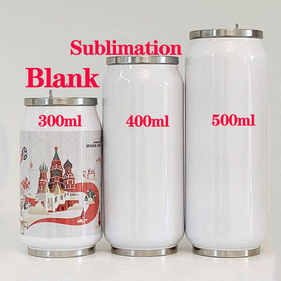 12oz 17oz Doppelwand Soda-Dose aus Edelstahl mit Strohdeckel Getränkehalter