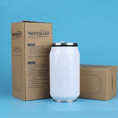 12oz 17oz Doppelwand Soda-Dose aus Edelstahl mit Strohdeckel Getränkehalter