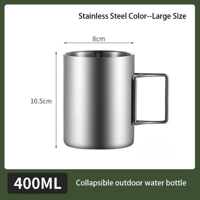 OEM Edelstahl Direktversorgung Doppelwand-Tasse Camping-Tasse mit Klappgriff