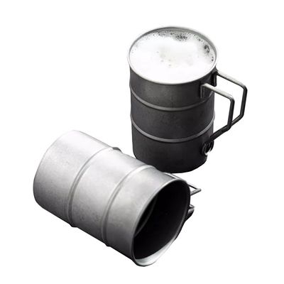 380 ml Metall Reise Camping Kaffeebecher Tragbarer Edelstahl 304 Bierbecher für Wasser