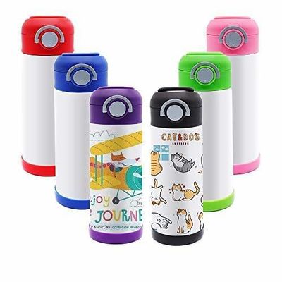 12oz Sublimation Blank Weiß Kinderflasche Edelstahl Doppelwand Vakuum Kinder Wasserflasche