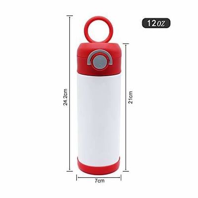 12oz Sublimation Blank Weiß Kinderflasche Edelstahl Doppelwand Vakuum Kinder Wasserflasche