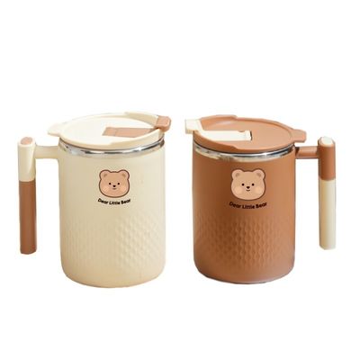 HANDGREIP Kaffeetasse aus Edelstahl Schöne Isolierung Wasserbecher Tasse mit Bärenaufkleber