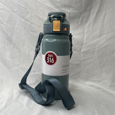 Doppelsperrflasche aus Edelstahl mit thermischem Breitmaul mit Griff 342,2 g