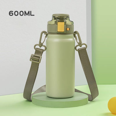 Doppelsperrflasche aus Edelstahl mit thermischem Breitmaul mit Griff 342,2 g