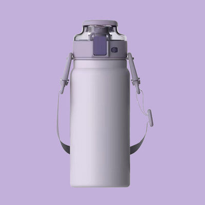 Doppelsperrflasche aus Edelstahl mit thermischem Breitmaul mit Griff 342,2 g