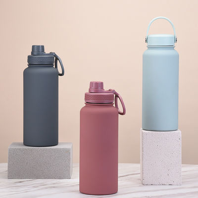 1 Liter Edelstahl-Wasserflaschen mit Griff und hervorragender Vakuumflasche aus Kunststoff