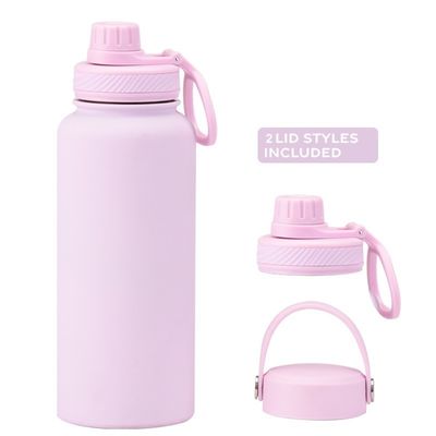 1 Liter Edelstahl-Wasserflaschen mit Griff und hervorragender Vakuumflasche aus Kunststoff