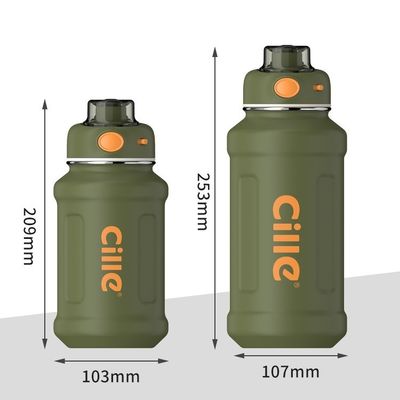 620 ml / 950 ml Kapazität Matte Man Bike Isolierte Wasserflasche mit gebogenem Edelstahldeckel