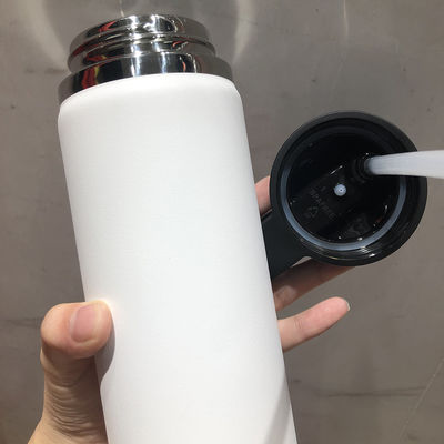 Vakuum isolierte Fitness-Wasserflasche aus Edelstahl 304 mit Bild direktes Trinkdeckel