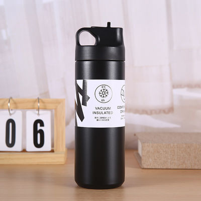 Farbenfrohe Vakuum-Kaffee-Tasse Oem Edelstahl Trinkwasserflaschen mit Griffflasche