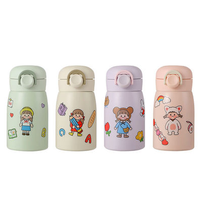 Cartoon Design 350ml Edelstahl Doppelkinder lieben Baby Thermos halten Trinken heiß kalt