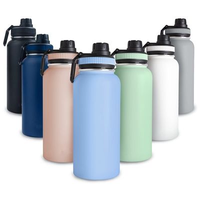 32oz Doppelwand Flasche aus Edelstahl Sportflasche mit Griff Deckel Vakuum Wasserflasche