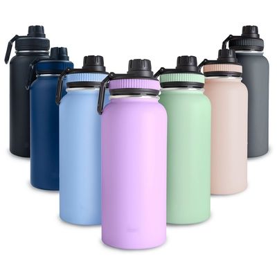 32oz Doppelwand Flasche aus Edelstahl Sportflasche mit Griff Deckel Vakuum Wasserflasche