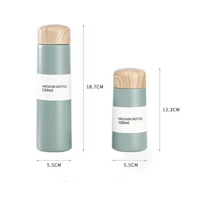 Maßgeschneiderte 304 Edelstahl Vakuumthermos Bpa kostenlos Kinder Wasserflasche mit Holzdeckel